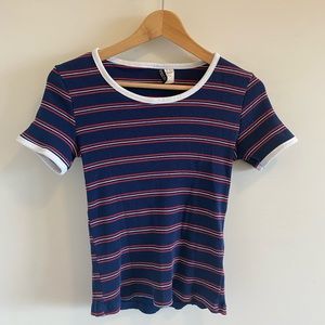 Stripped H&M ribbed t-shirt